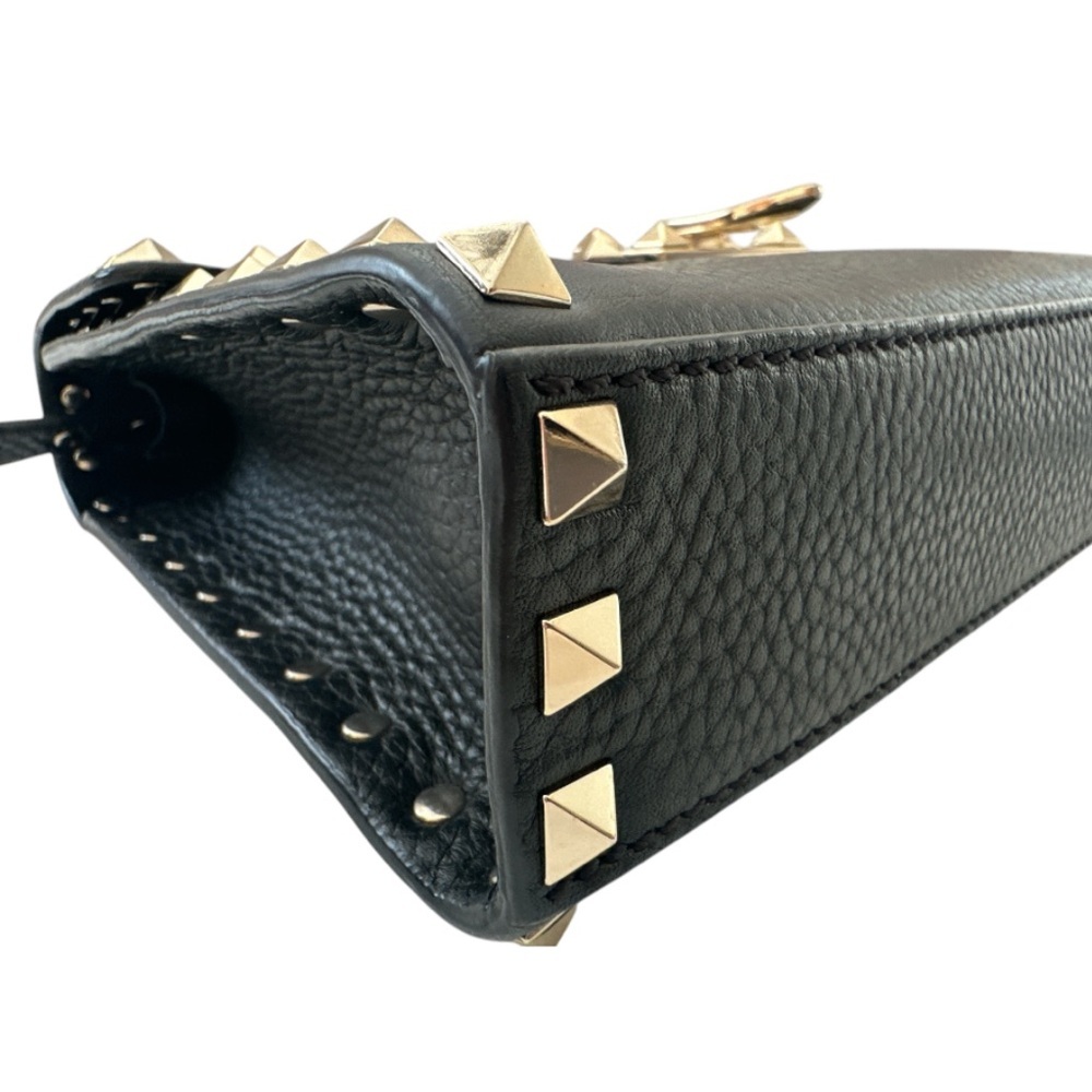 Valentino Garavani Black Leather Rockstud Crossbody Bag with Gold Hardware - Picture 3 of 13